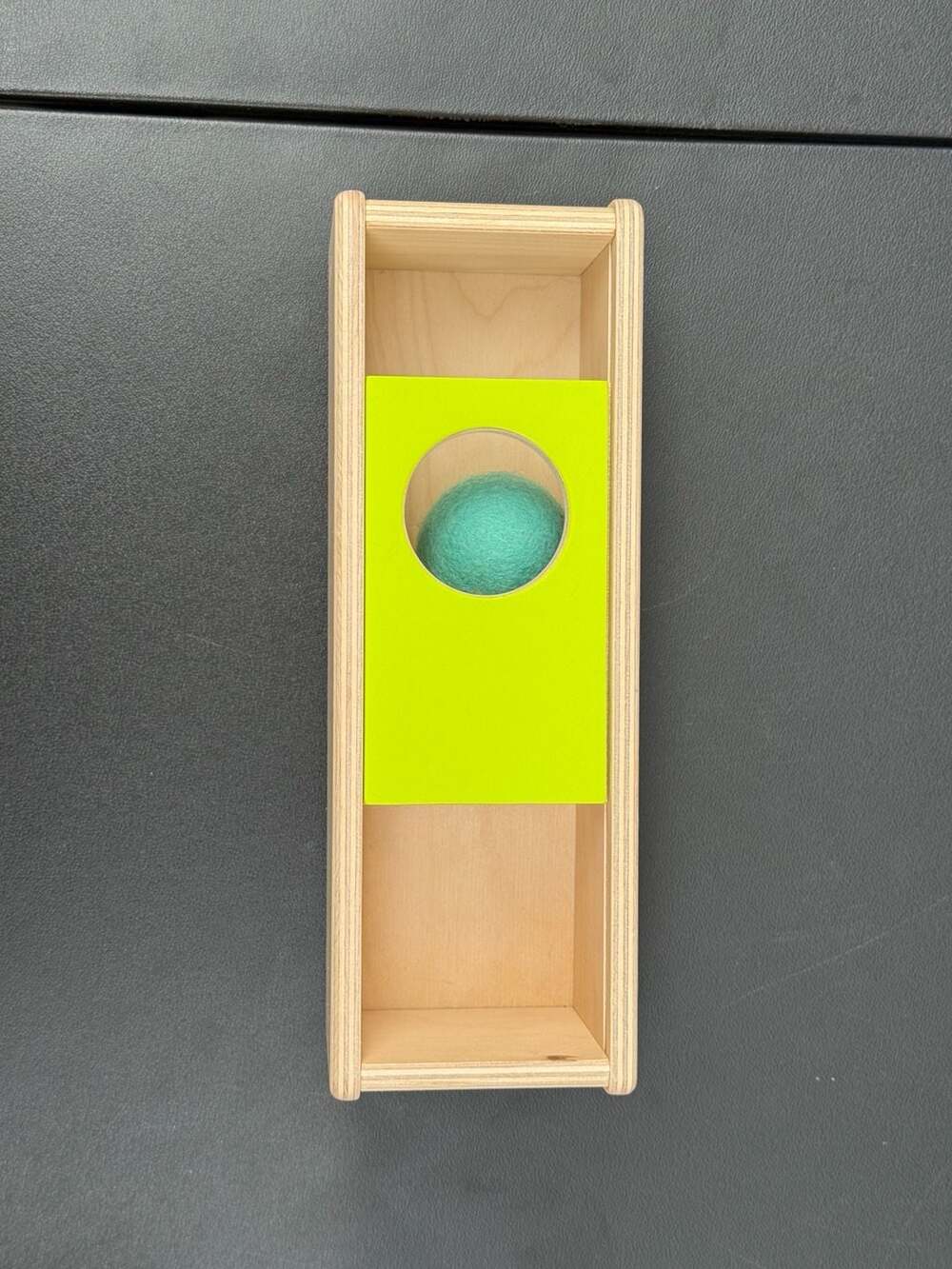 Lovevery Montessori Object Permanence Box with Felt Ball